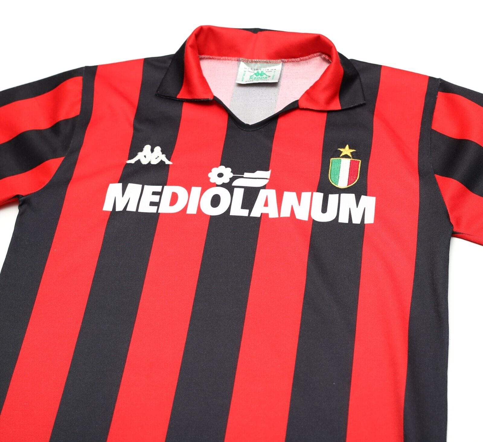 1988/89 AC MILAN Vintage Kappa Long Sleeve Home Football Shirt Jersey (S)