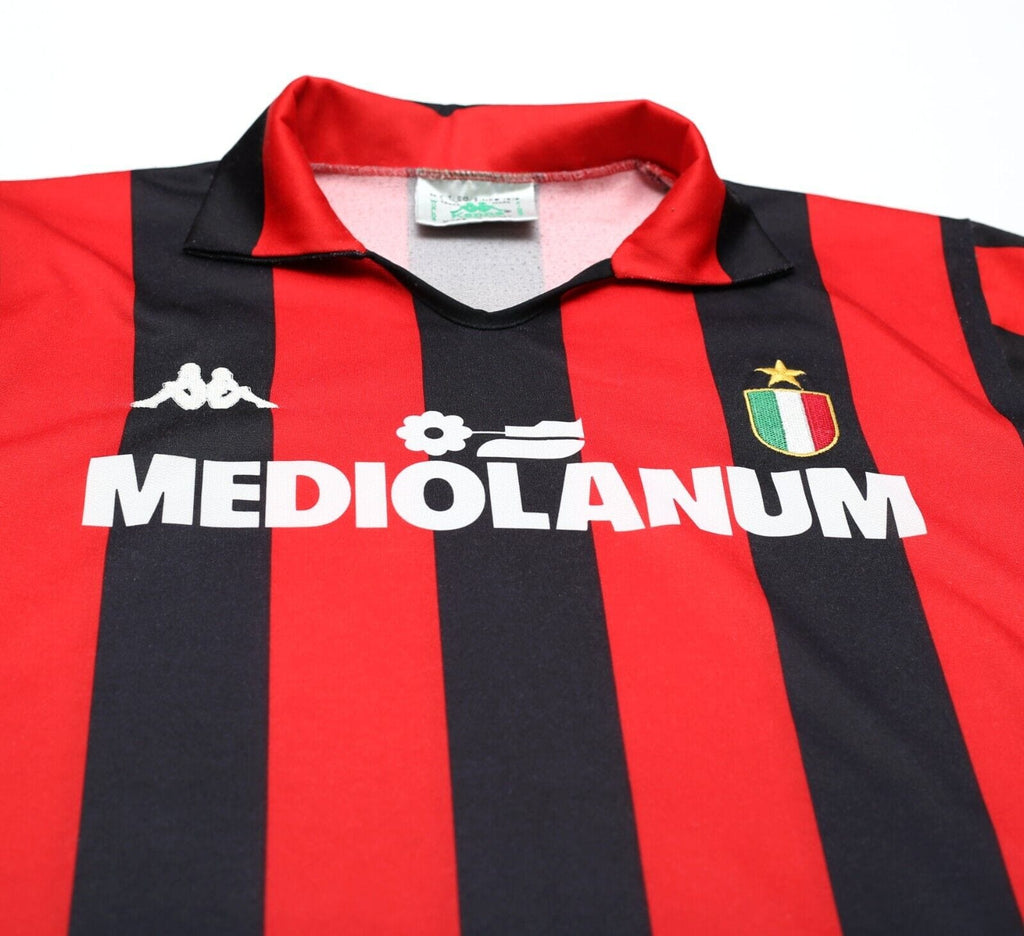 1988/89 AC MILAN Vintage Kappa Long Sleeve Home Football Shirt Jersey (S)