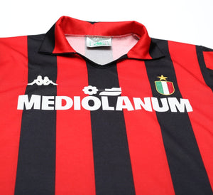 1988/89 AC MILAN Vintage Kappa Long Sleeve Home Football Shirt Jersey (S)