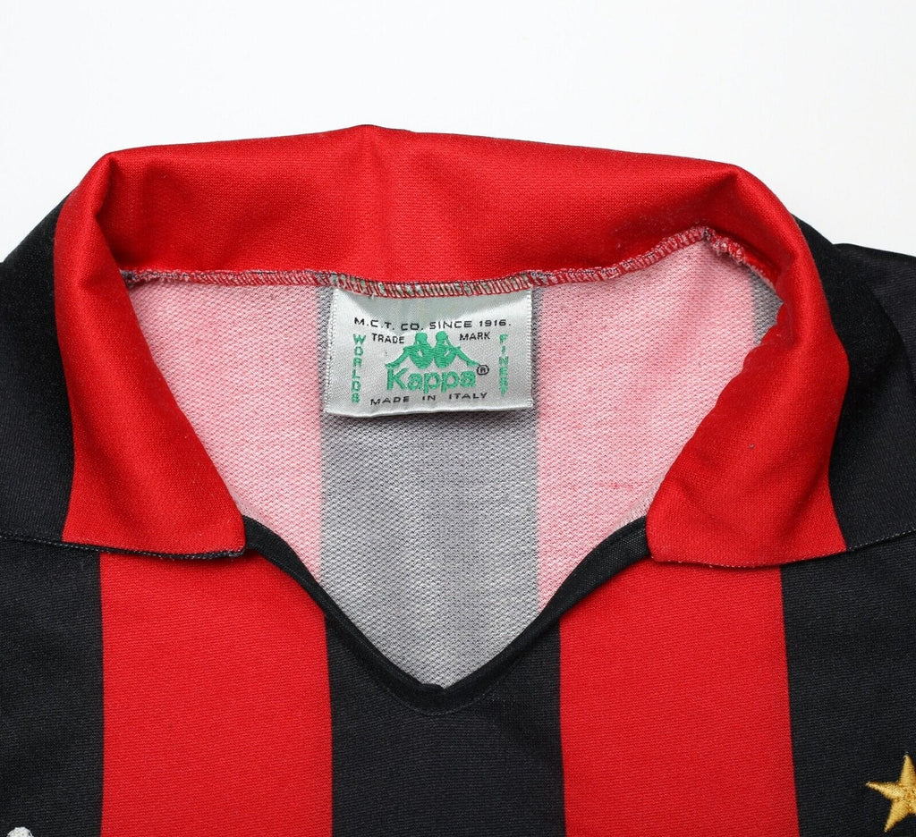 1988/89 AC MILAN Vintage Kappa Long Sleeve Home Football Shirt Jersey (S)