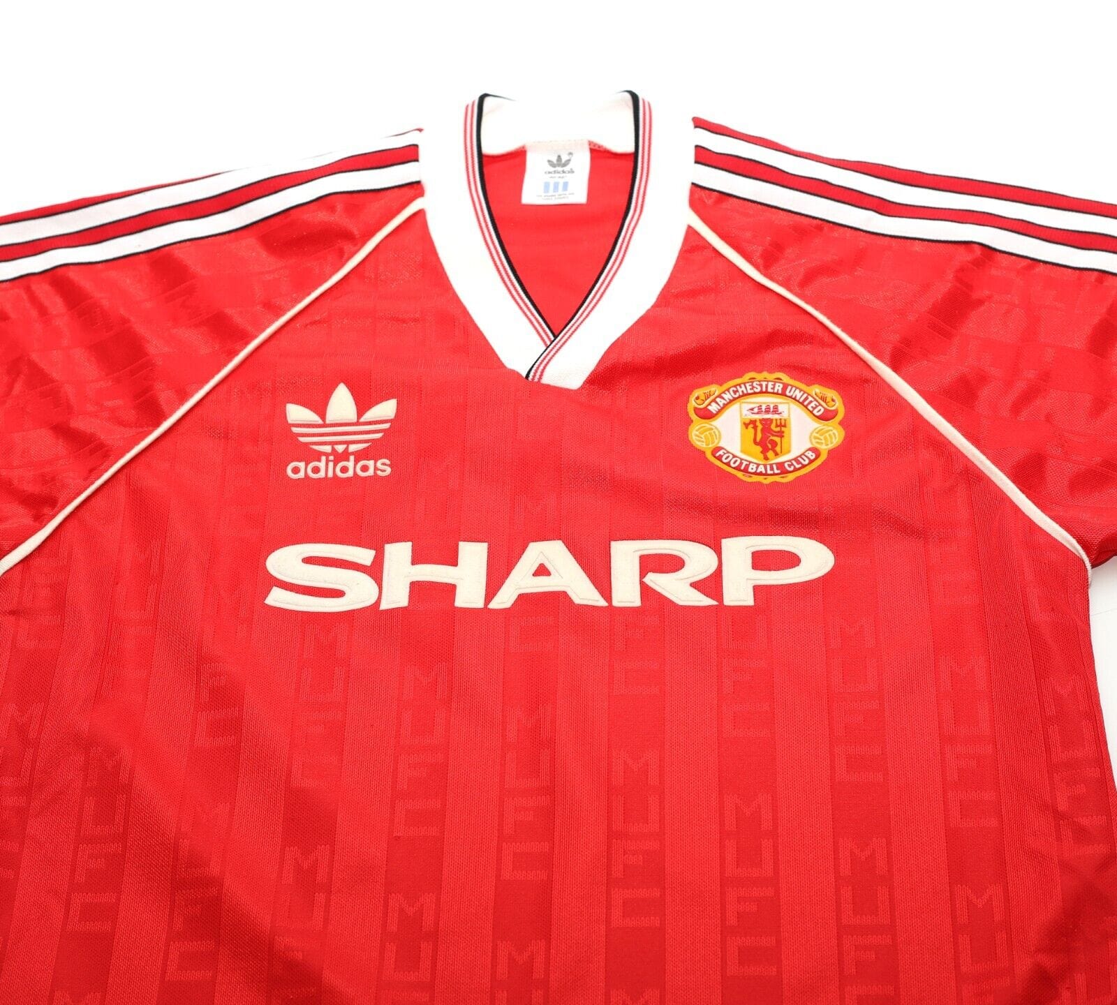 1988/90 MANCHESTER UNITED Vintage adidas Home Football Shirt (M 