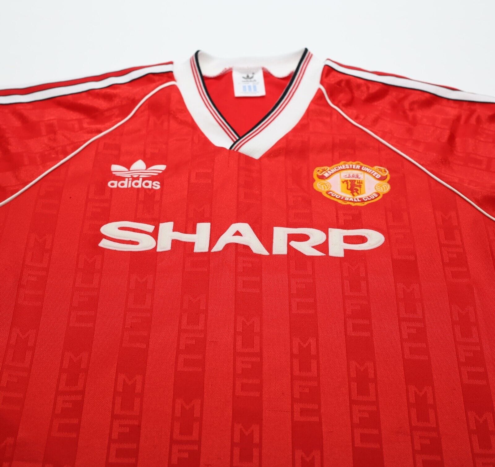 1988/90 MANCHESTER UNITED Vintage adidas Home Football Shirt (M)