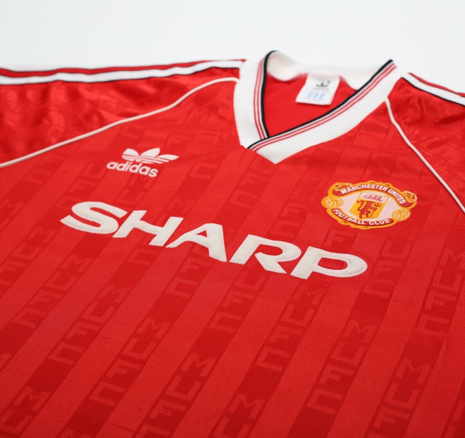 1988/90 MANCHESTER UNITED Vintage adidas Home Football Shirt (M)