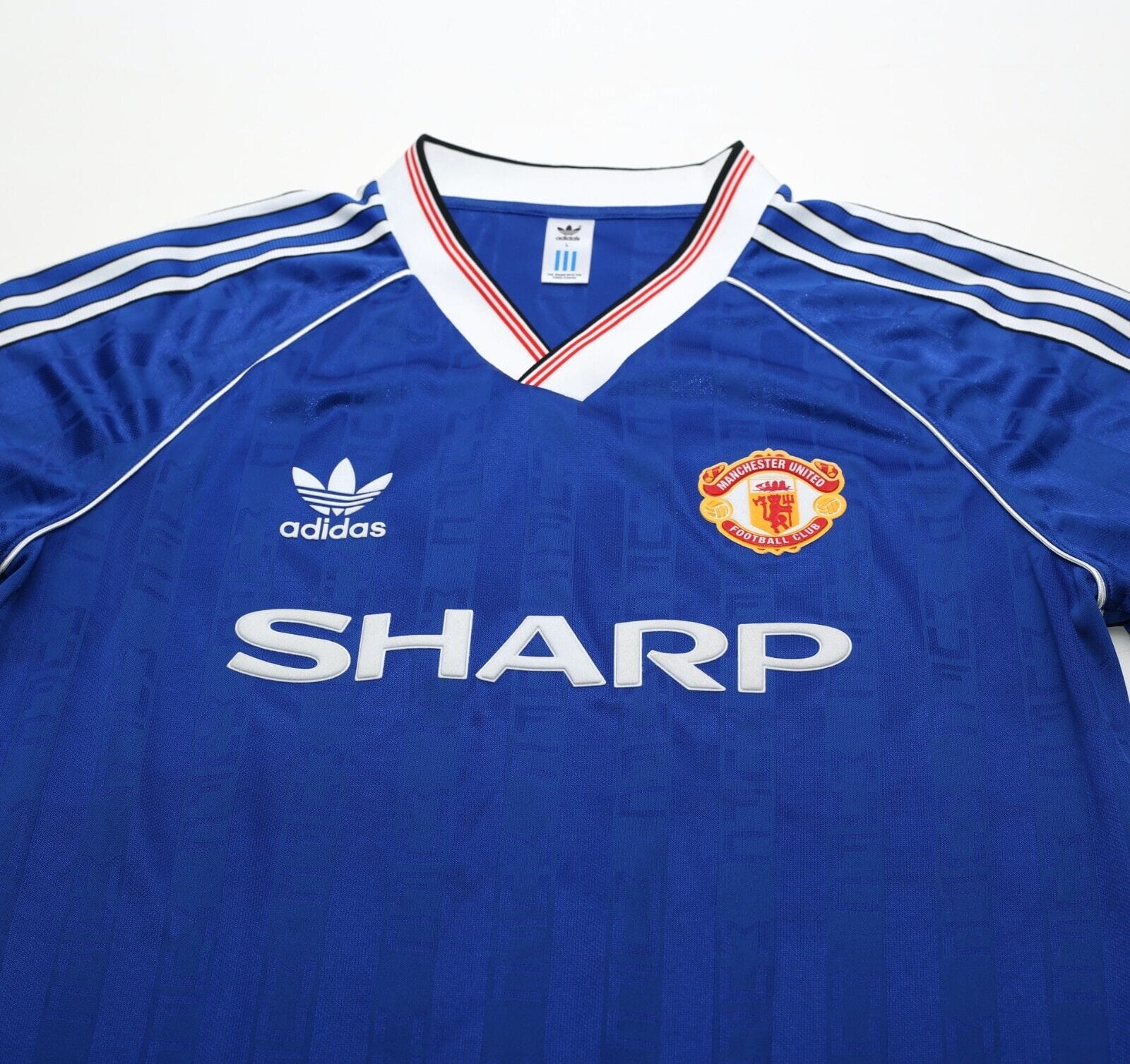 1988/90 ROBSON #7 Manchester United adidas Originals Away Football Shirt (L)