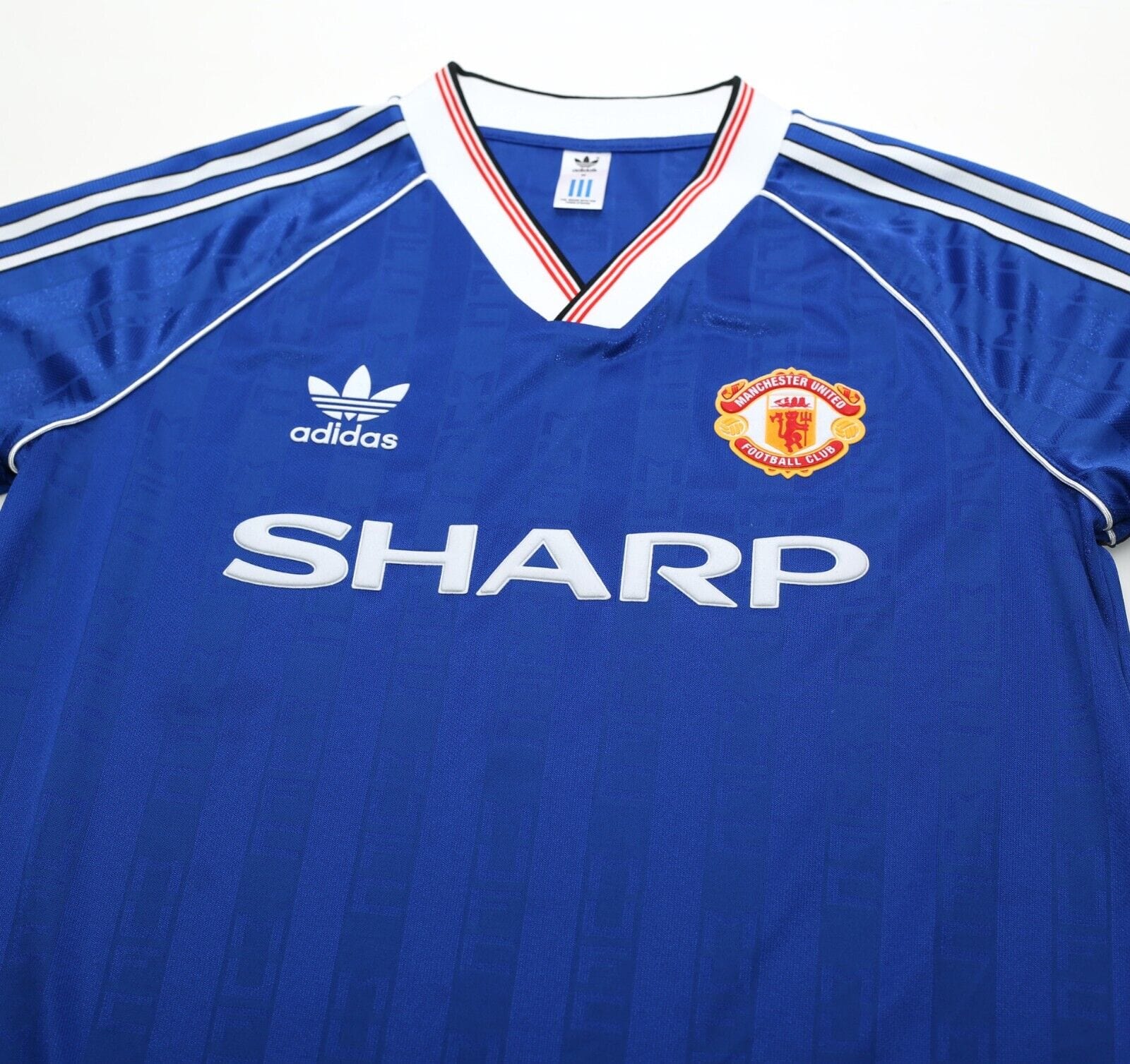 1988/90 ROBSON #7 Manchester United adidas Originals Away Football Shirt (M)