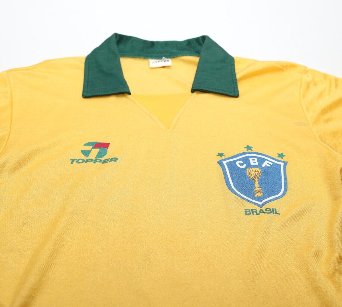 1988/91 BRAZIL Vintage Topper Home Football Shirt Jersey (S/M)