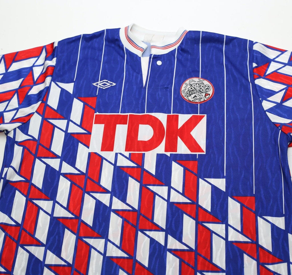 1989/90 AJAX Vintage Umbro Away Football Shirt Jersey (M)