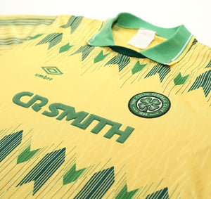 1989/91 CELTIC Vintage Umbro Away Football Shirt (M)