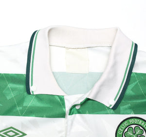 1989/91 CELTIC Vintage Umbro Home Football Shirt (M)