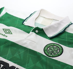 1989/91 CELTIC Vintage Umbro Home Football Shirt (M)