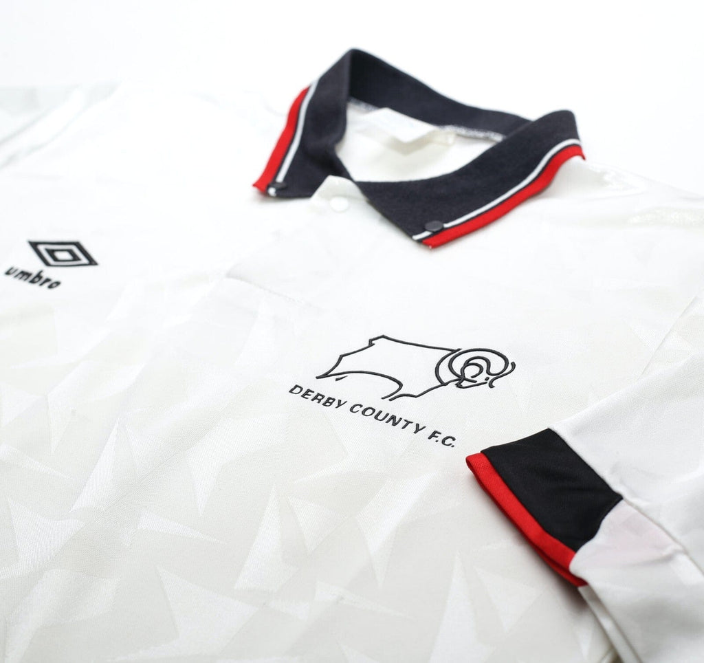 1989/91 DERBY COUNTY Vintage Umbro Home Football Shirt (M)