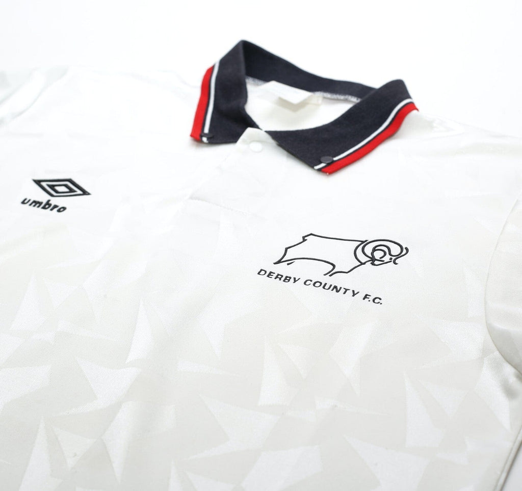 1989/91 DERBY COUNTY Vintage Umbro Home Football Shirt (M)