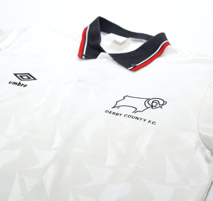 1989/91 DERBY COUNTY Vintage Umbro Home Football Shirt (M)