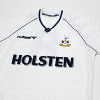 1989/91 Gascoigne #8 Tottenham Hotspur Vintage Hummel Home Football Shirt (M)