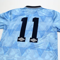 1989/91 Lake #11 Manchester City Retro Umbro Home Football Shirt (S)