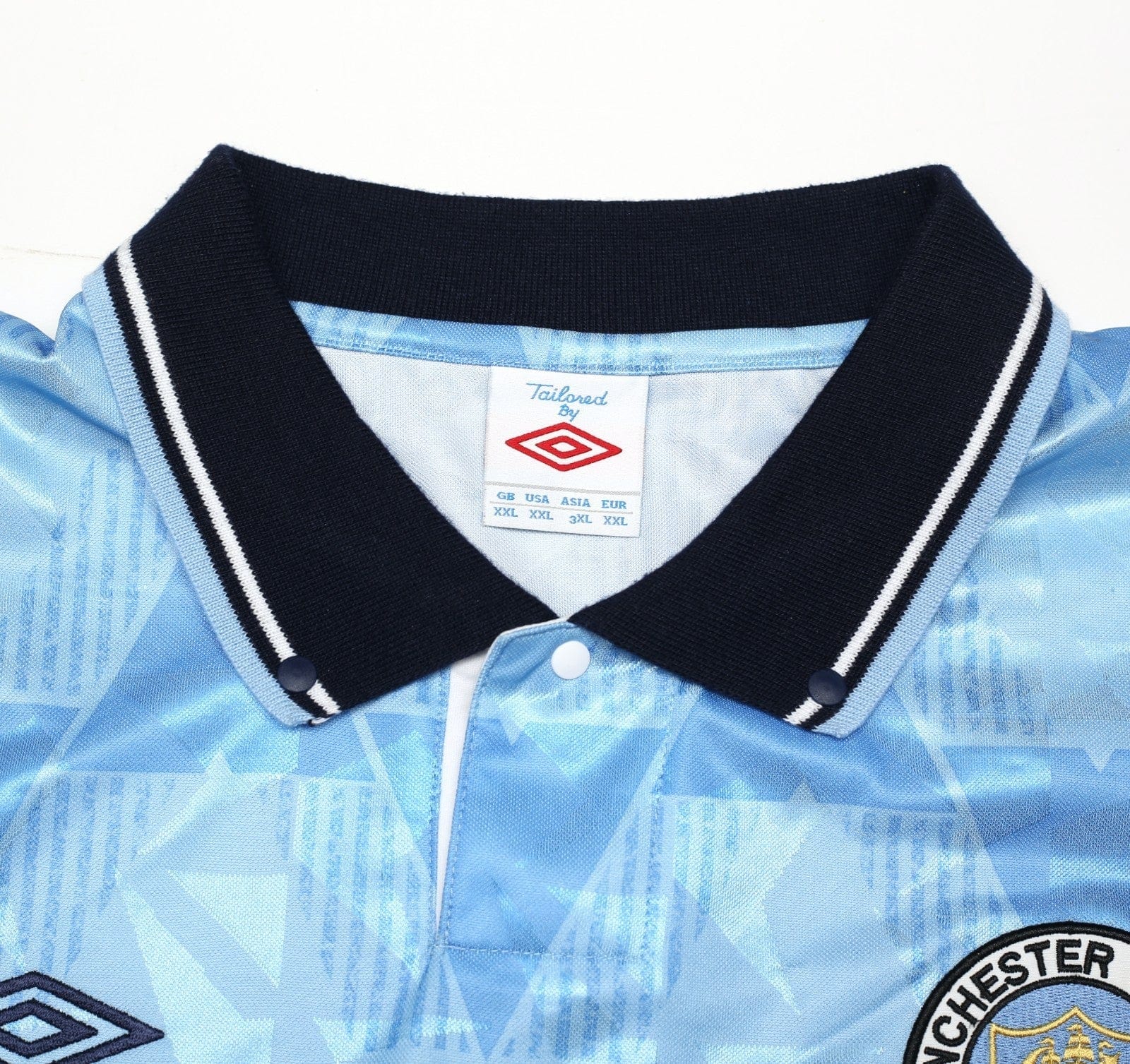 1989/91 LAKE #11 Manchester City Retro Umbro Home Football Shirt (XXL)