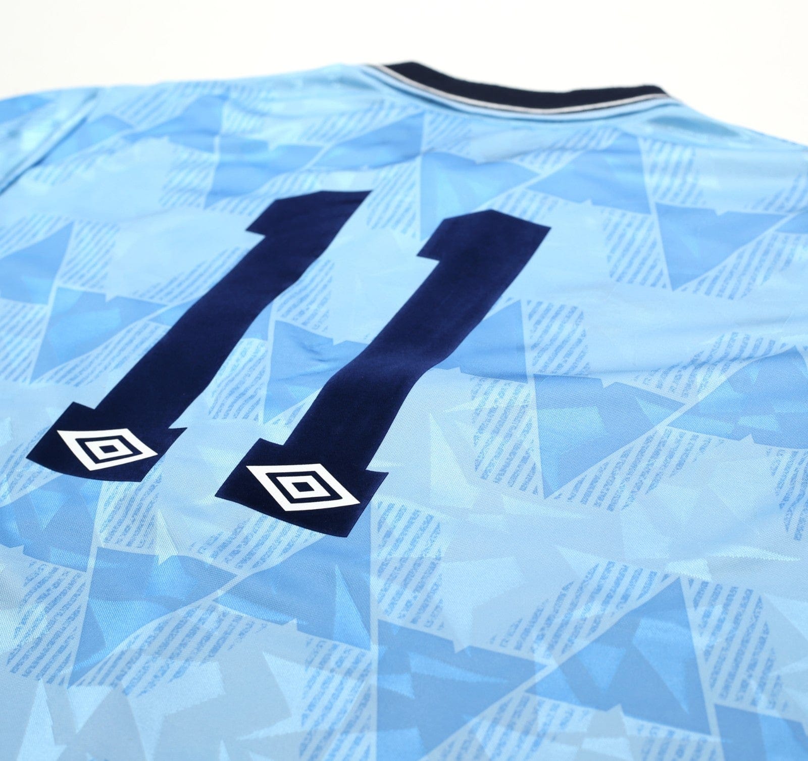 1989/91 LAKE #11 Manchester City Retro Umbro Home Football Shirt (XXL)