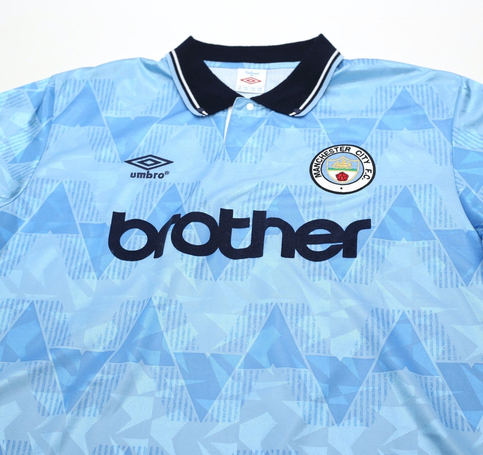 1989/91 LAKE #11 Manchester City Retro Umbro Home Football Shirt (XXL)