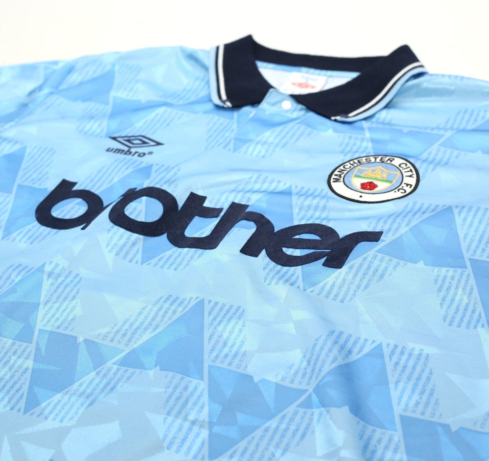 1989/91 LAKE #11 Manchester City Retro Umbro Home Football Shirt (XXL)