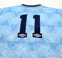 1989/91 LAKE #11 Manchester City Retro Umbro Home Football Shirt (XXL)