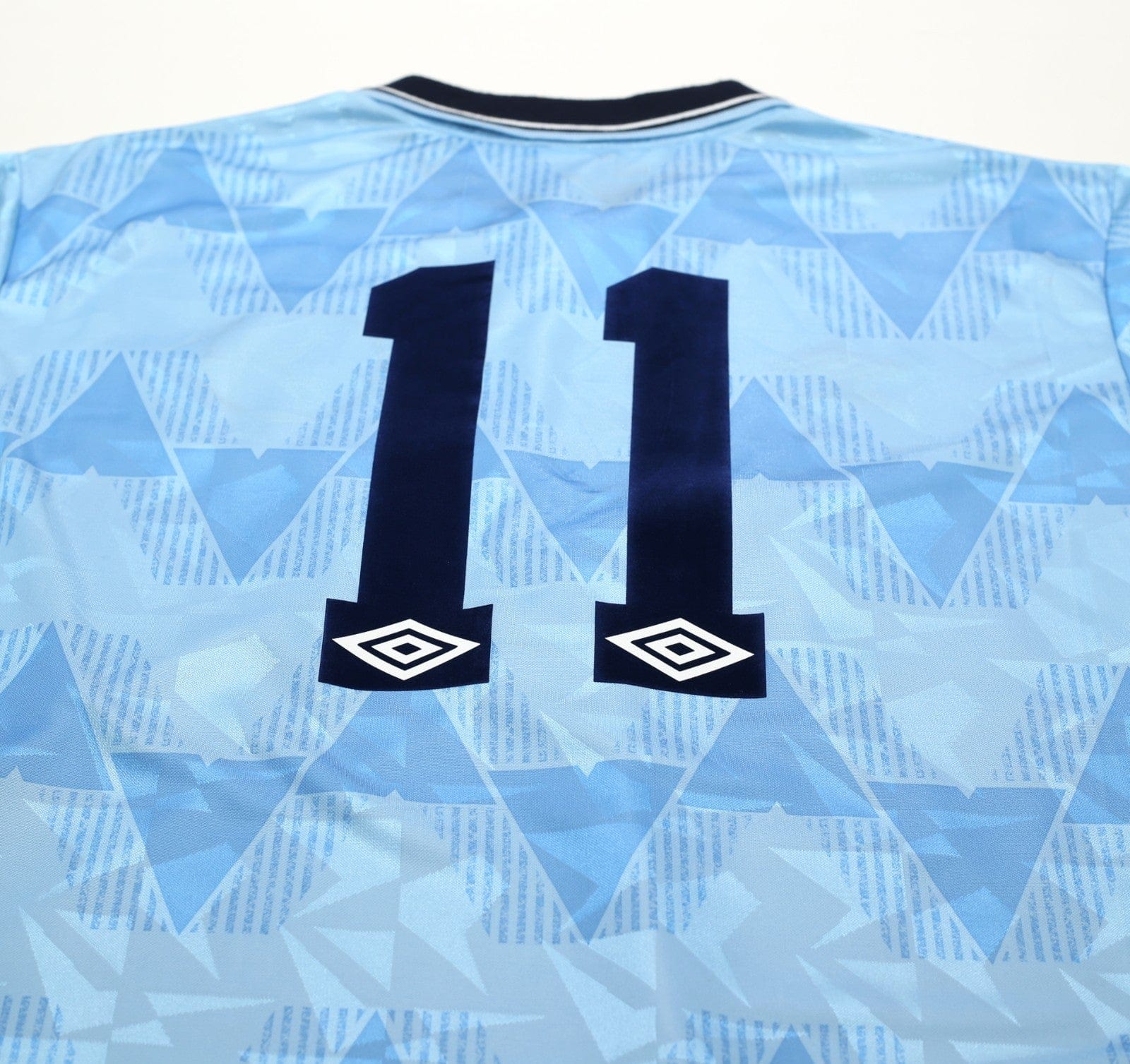 1989/91 LAKE #11 Manchester City Retro Umbro Home Football Shirt (XXL)