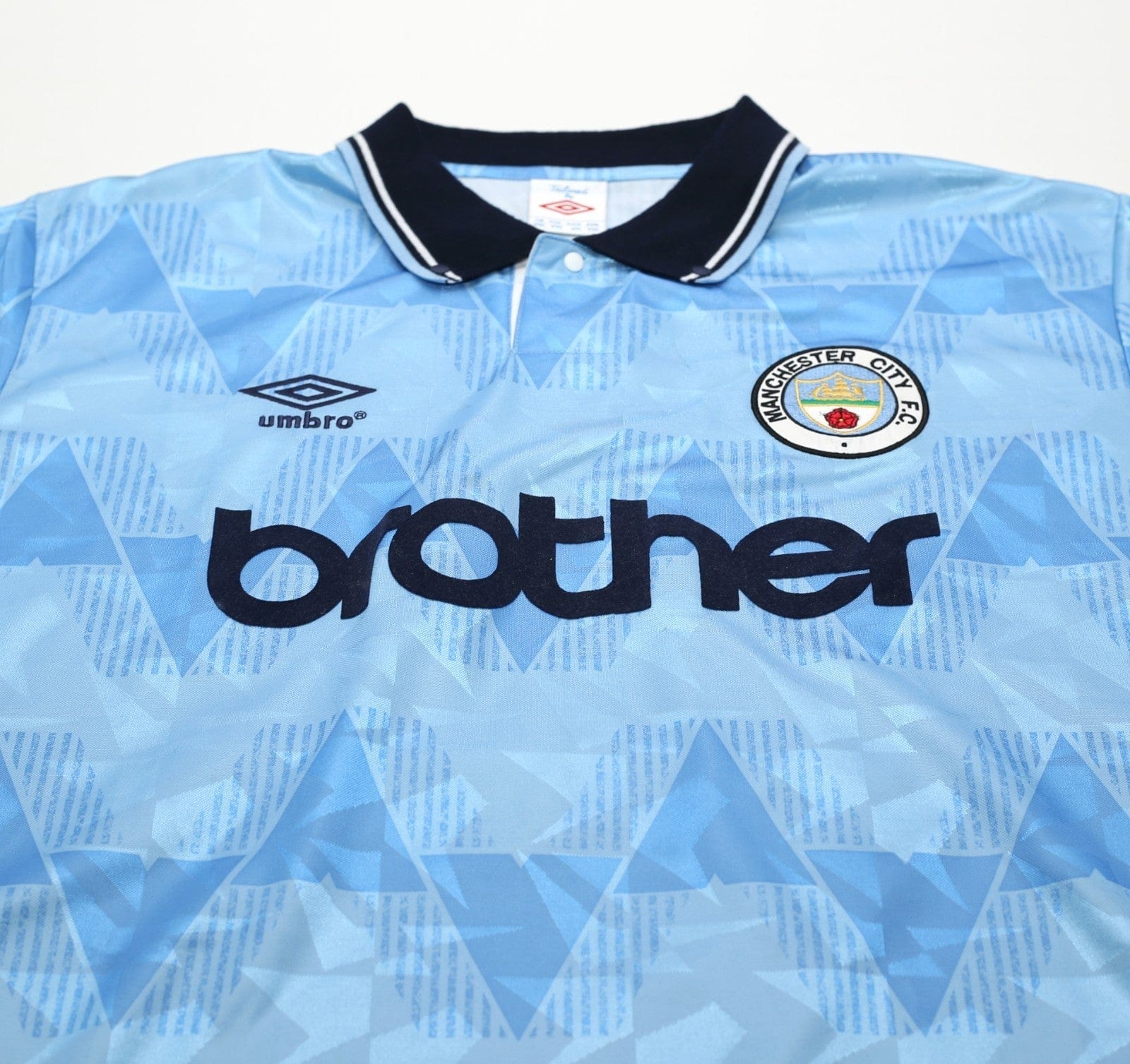 1989/91 LAKE #11 Manchester City Retro Umbro Home Football Shirt (XXL)