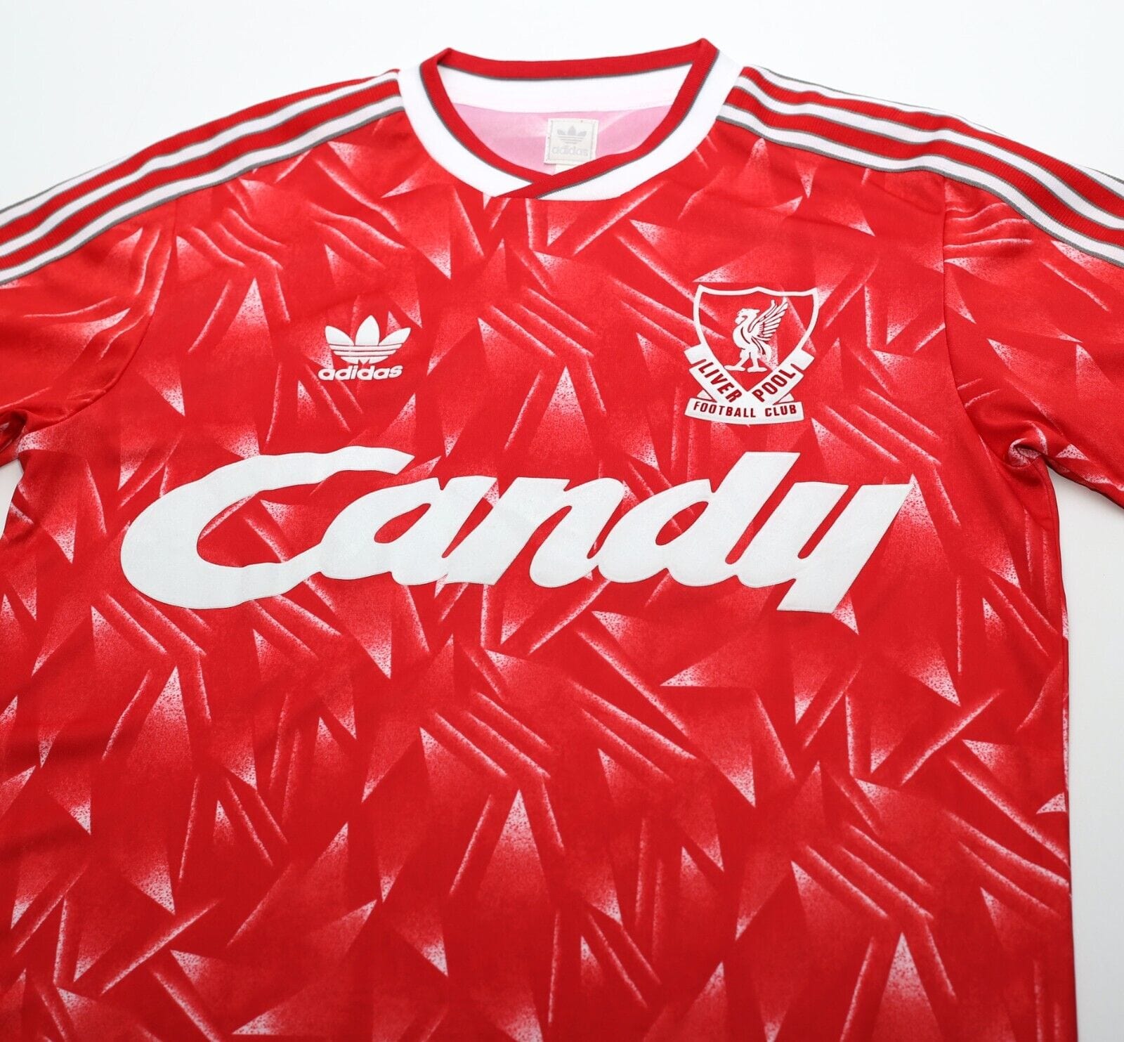 1989/91 LIVERPOOL Retro adidas Originals Candy Home Football Shirt (S)