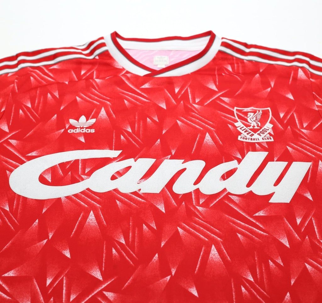 1989/91 LIVERPOOL Retro adidas Originals Candy Home Football Shirt (XXL)