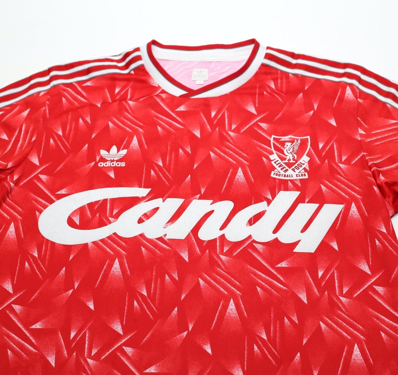 1989/91 LIVERPOOL Retro adidas Originals Candy Home Football Shirt (XXL)