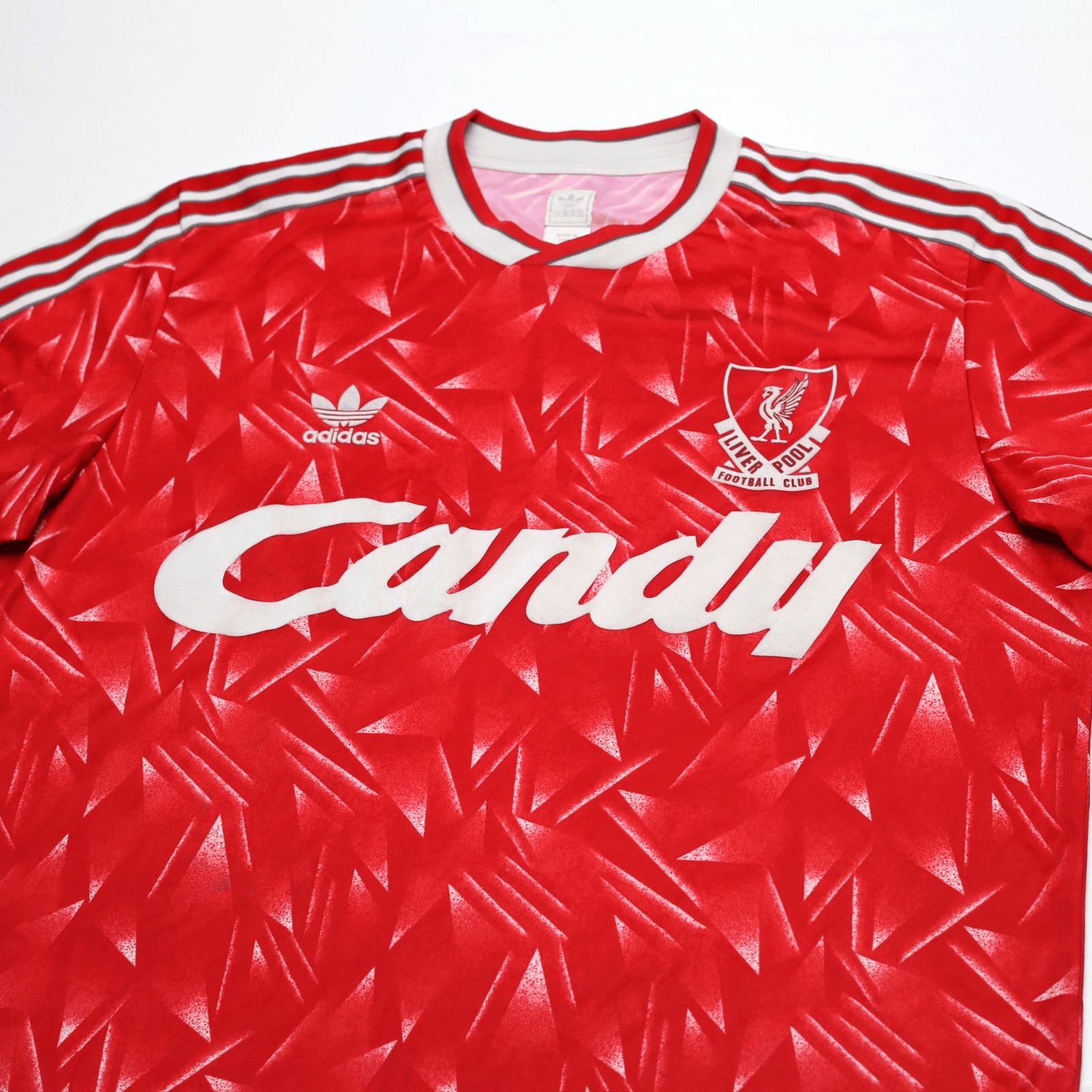 1989/91 Liverpool Retro adidas Originals Home Football Shirt (L) CANDY