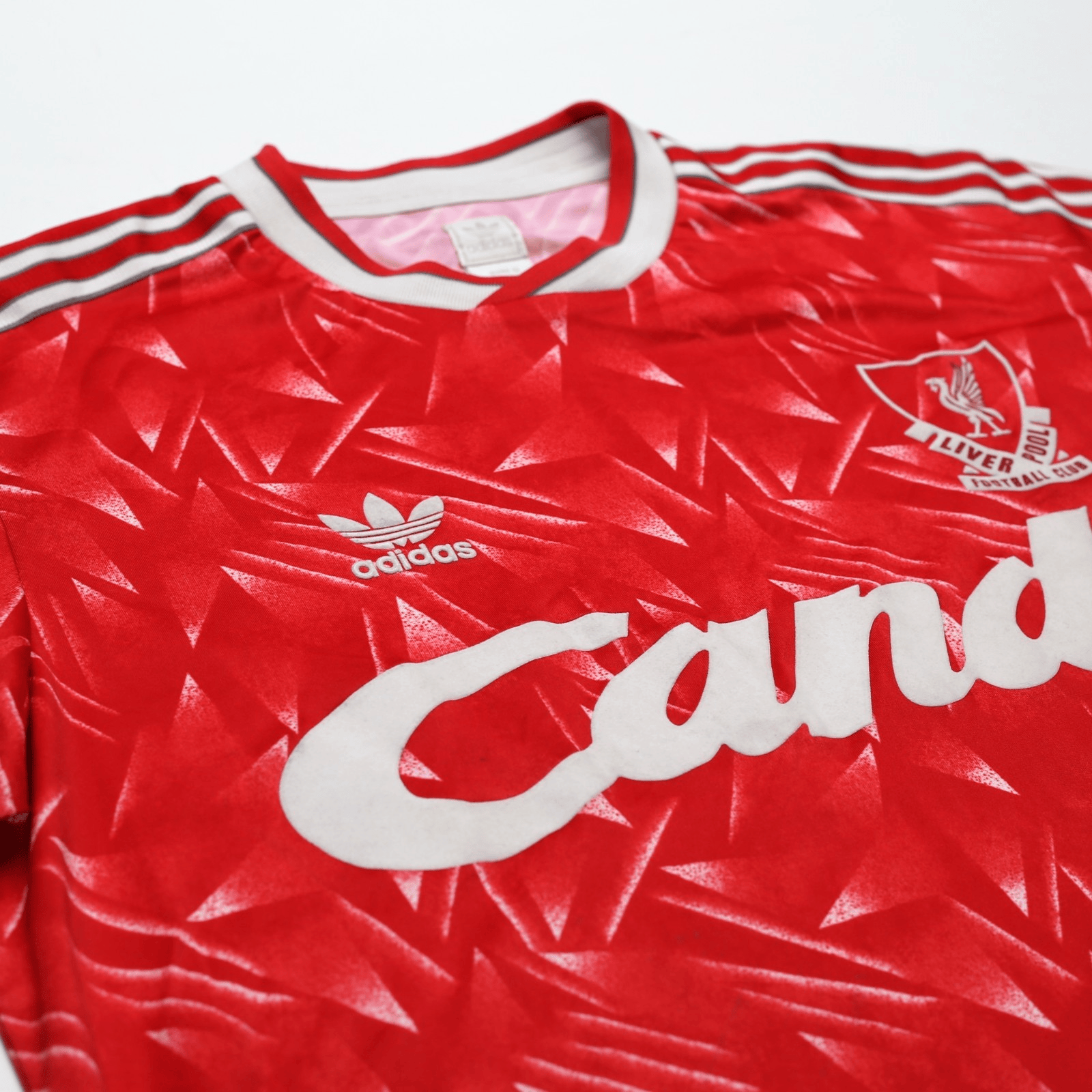 1989/91 Liverpool Retro adidas Originals Home Football Shirt (L) CANDY