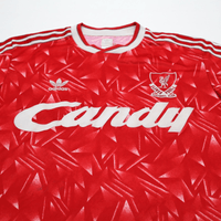 1989/91 Liverpool Retro adidas Originals Home Football Shirt (L) CANDY