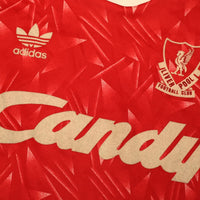 1989/91 Liverpool Vintage adidas Candy Home Football Shirt (36/38) S