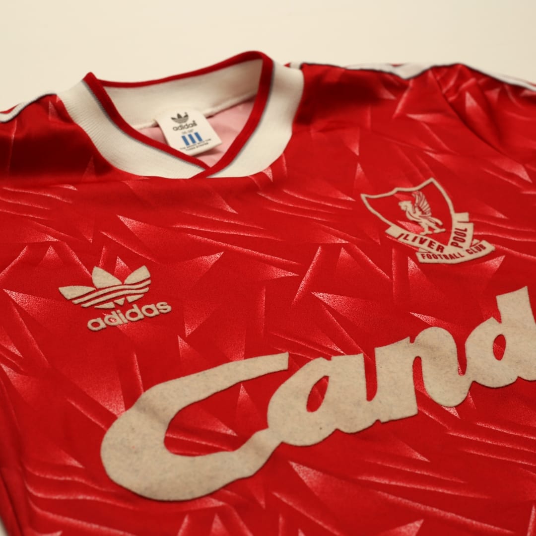 1989/91 Liverpool Vintage adidas Candy Home Football Shirt (36/38) S