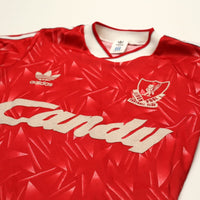 1989/91 Liverpool Vintage adidas Candy Home Football Shirt (36/38) S