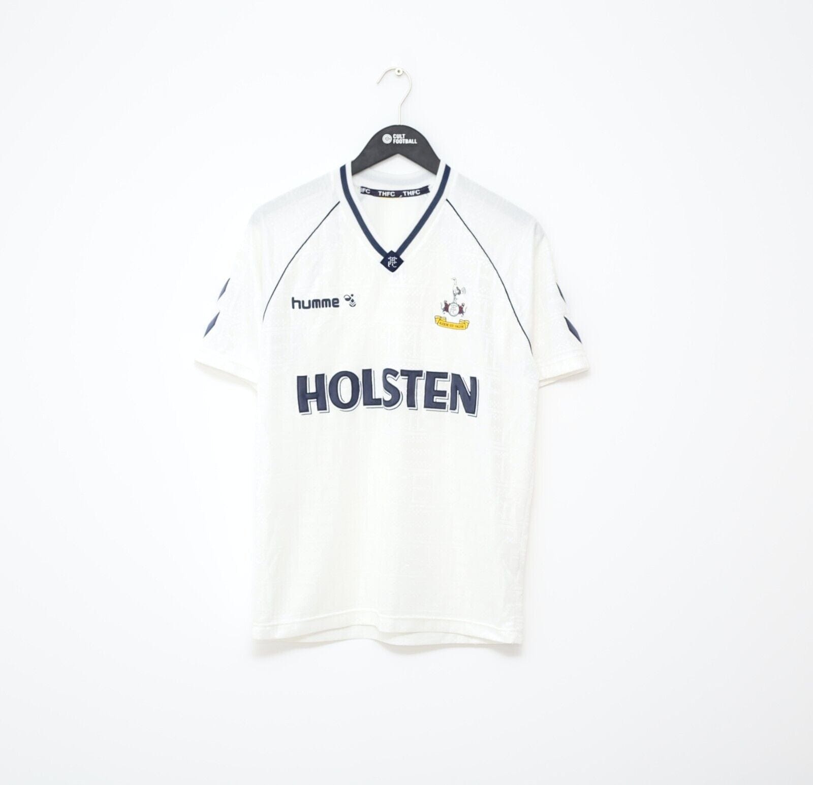 1989/91 TOTTENHAM HOTSPUR Vintage Hummel Home Football Shirt Jersey (M)