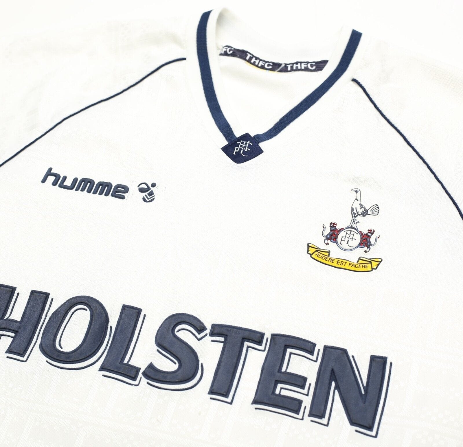 1989/91 TOTTENHAM HOTSPUR Vintage Hummel Home Football Shirt Jersey (M)
