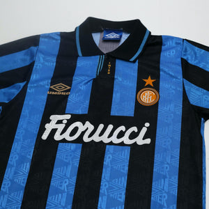 1990/91 #9 Inter Milan Vintage Umbro Home Football Shirt (S)