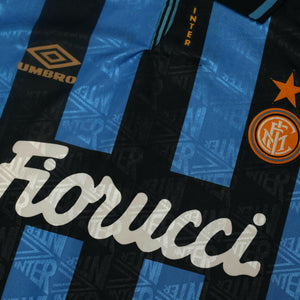 1990/91 #9 Inter Milan Vintage Umbro Home Football Shirt (S)