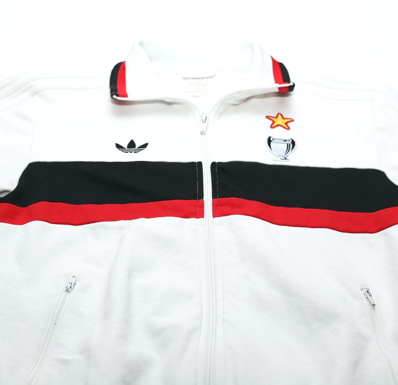 1990/91 AC MILAN Retro adidas Originals Football Track Top Jacket (S)