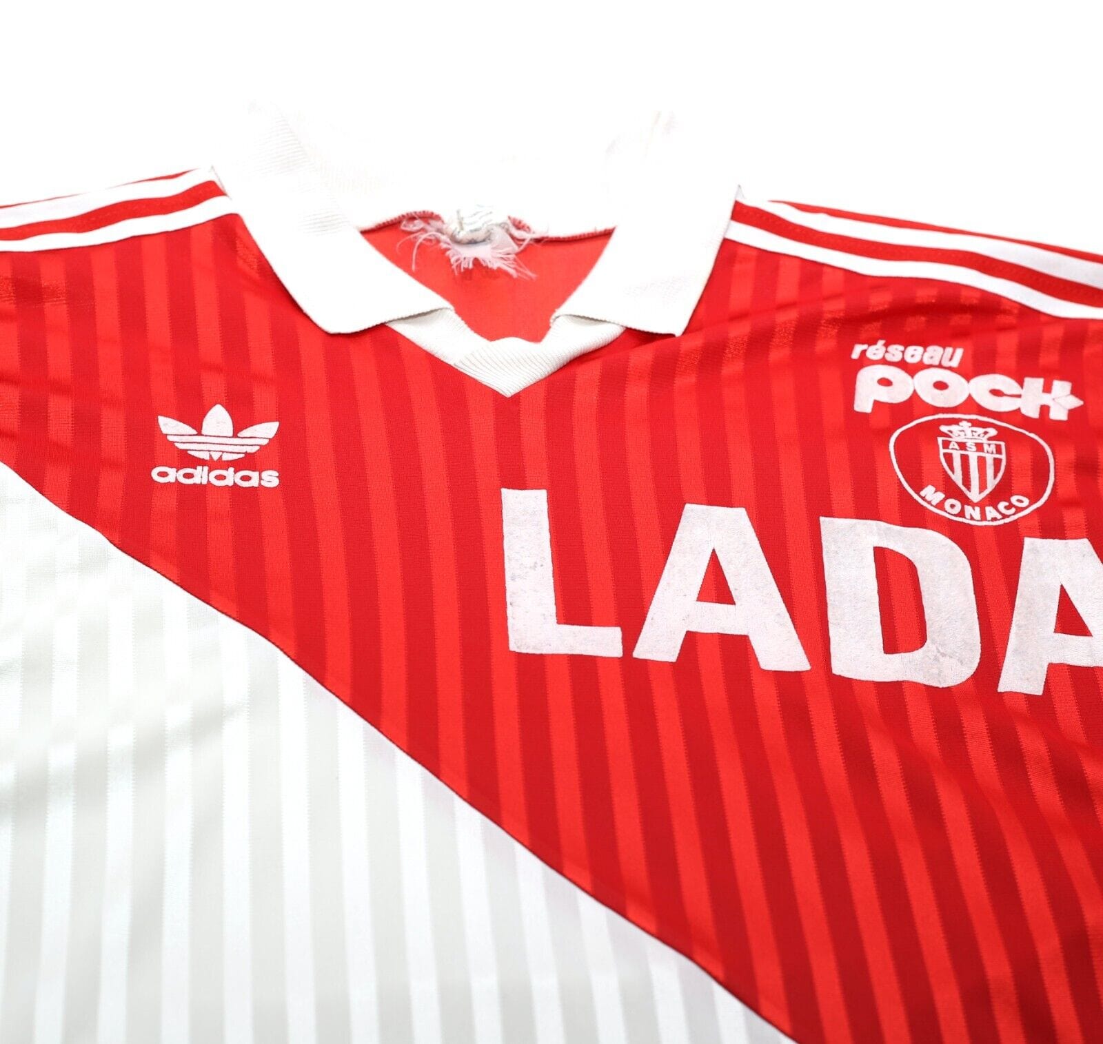 1990/91 AS MONACO Vintage adidas Home Football Shirt Jersey (M/L)