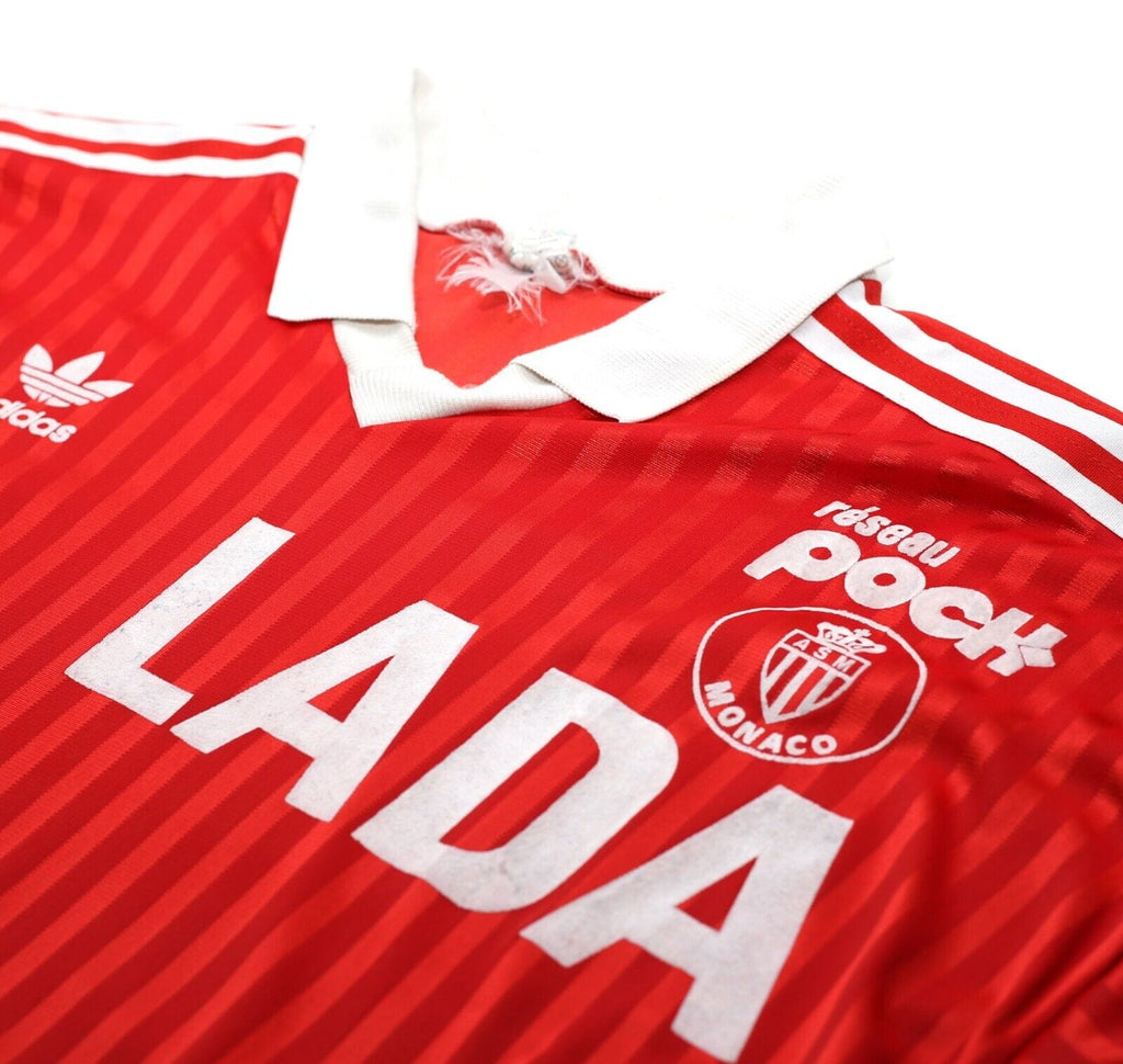 1990/91 AS MONACO Vintage adidas Home Football Shirt Jersey (M/L)