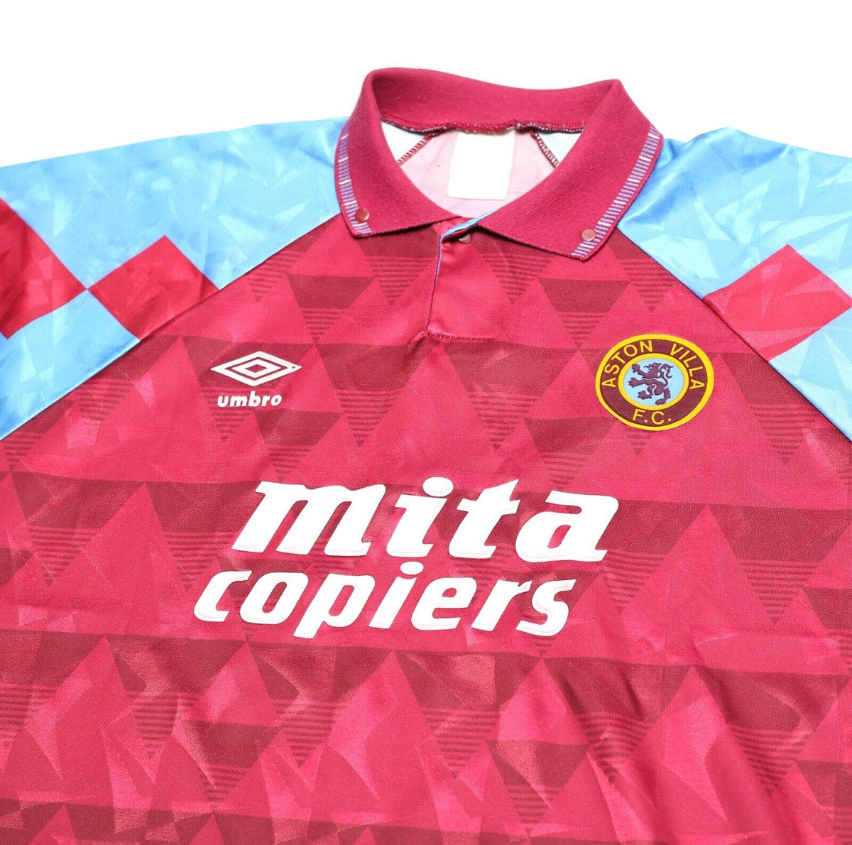 1990/92 ASTON VILLA Vintage Umbro Home Football Shirt (L) Platt, McGrath Era