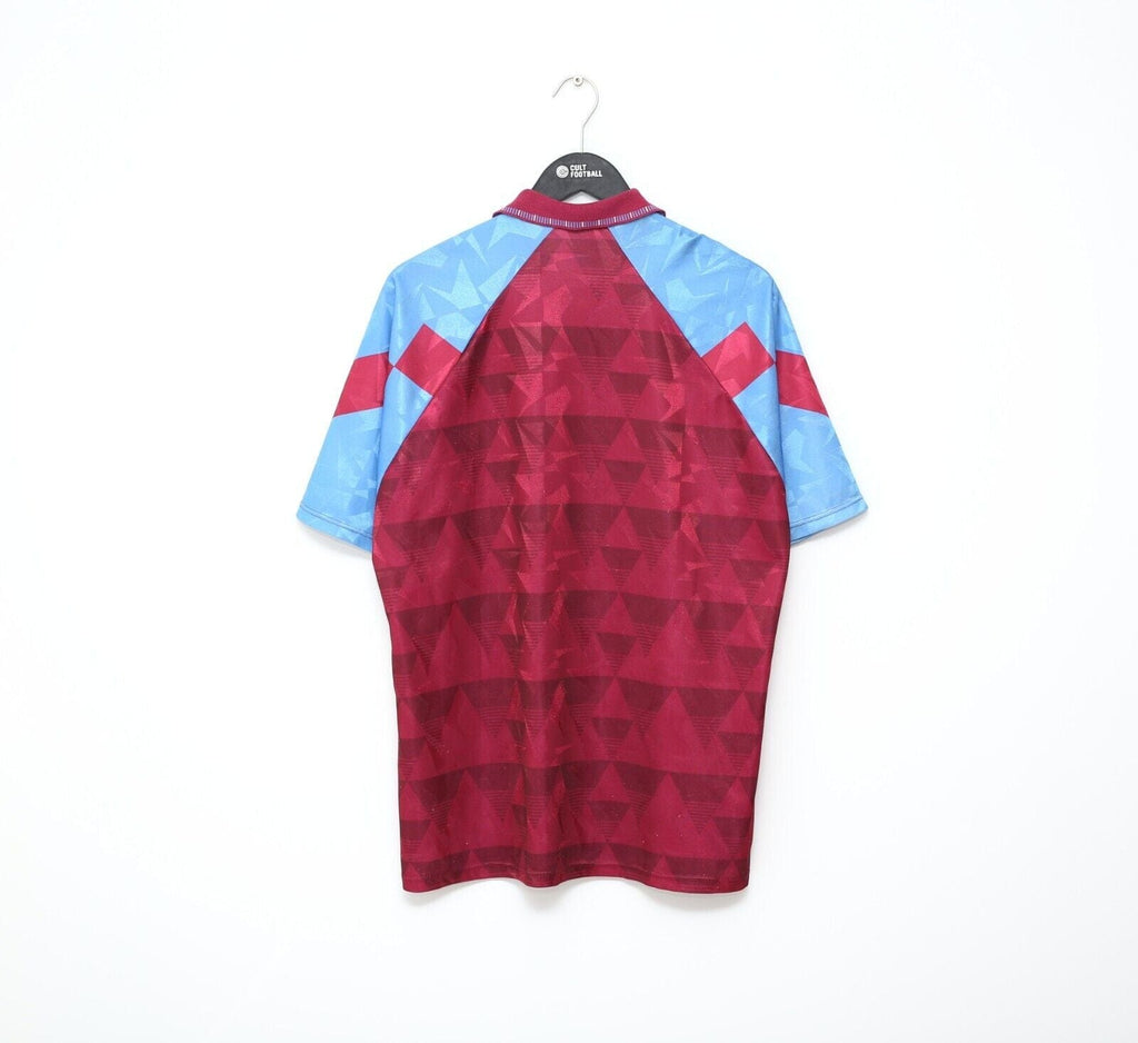 1990/92 ASTON VILLA Vintage Umbro Home Football Shirt (L) Platt, McGrath Era