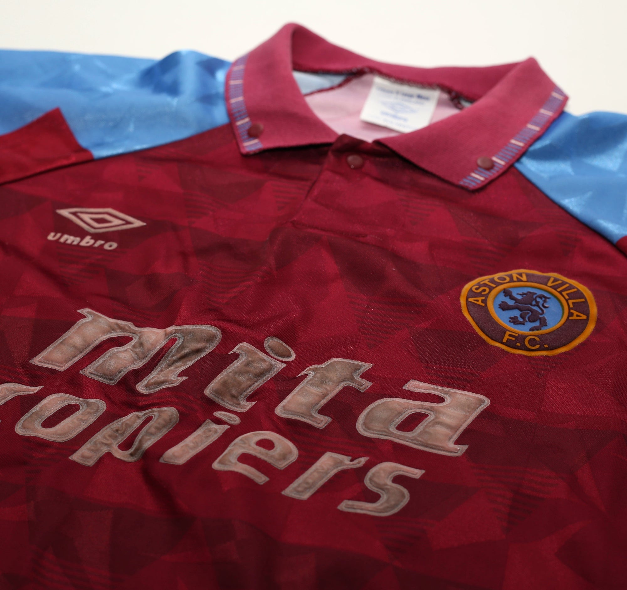 1990/92 Aston Villa Vintage Umbro Home Football Shirt (XL)