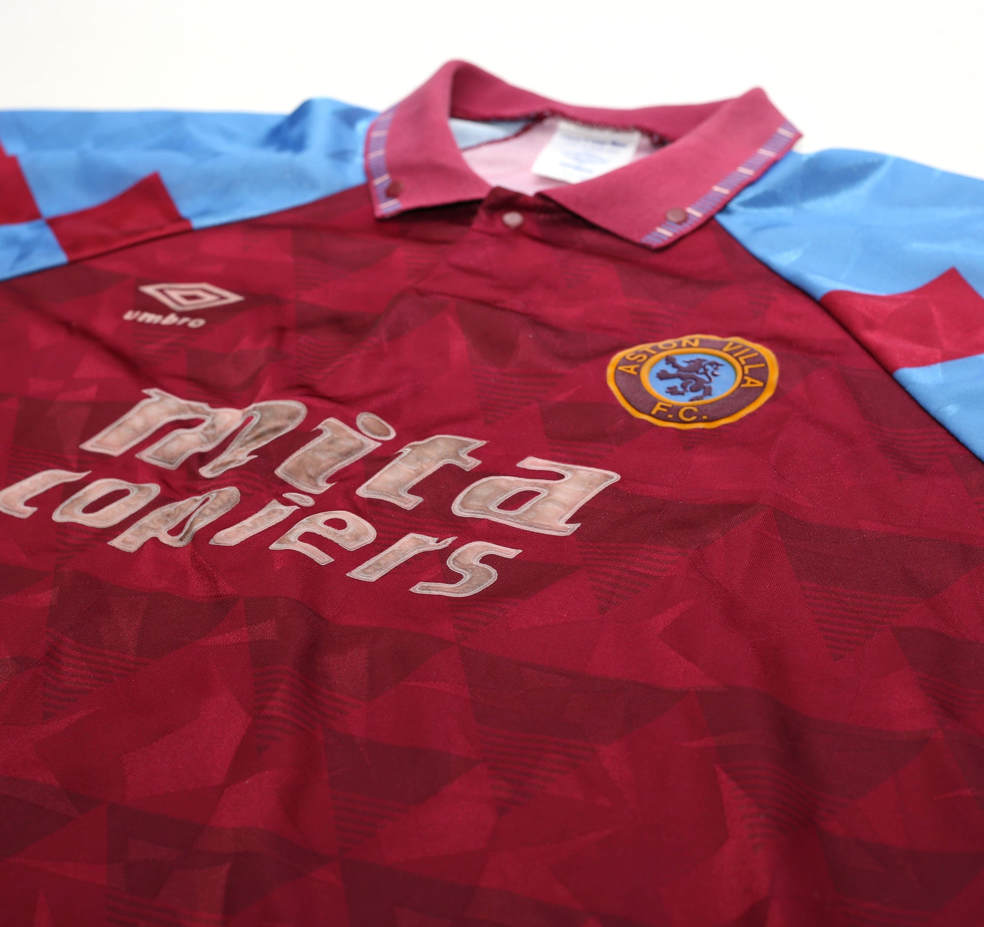 1990/92 Aston Villa Vintage Umbro Home Football Shirt (XL)