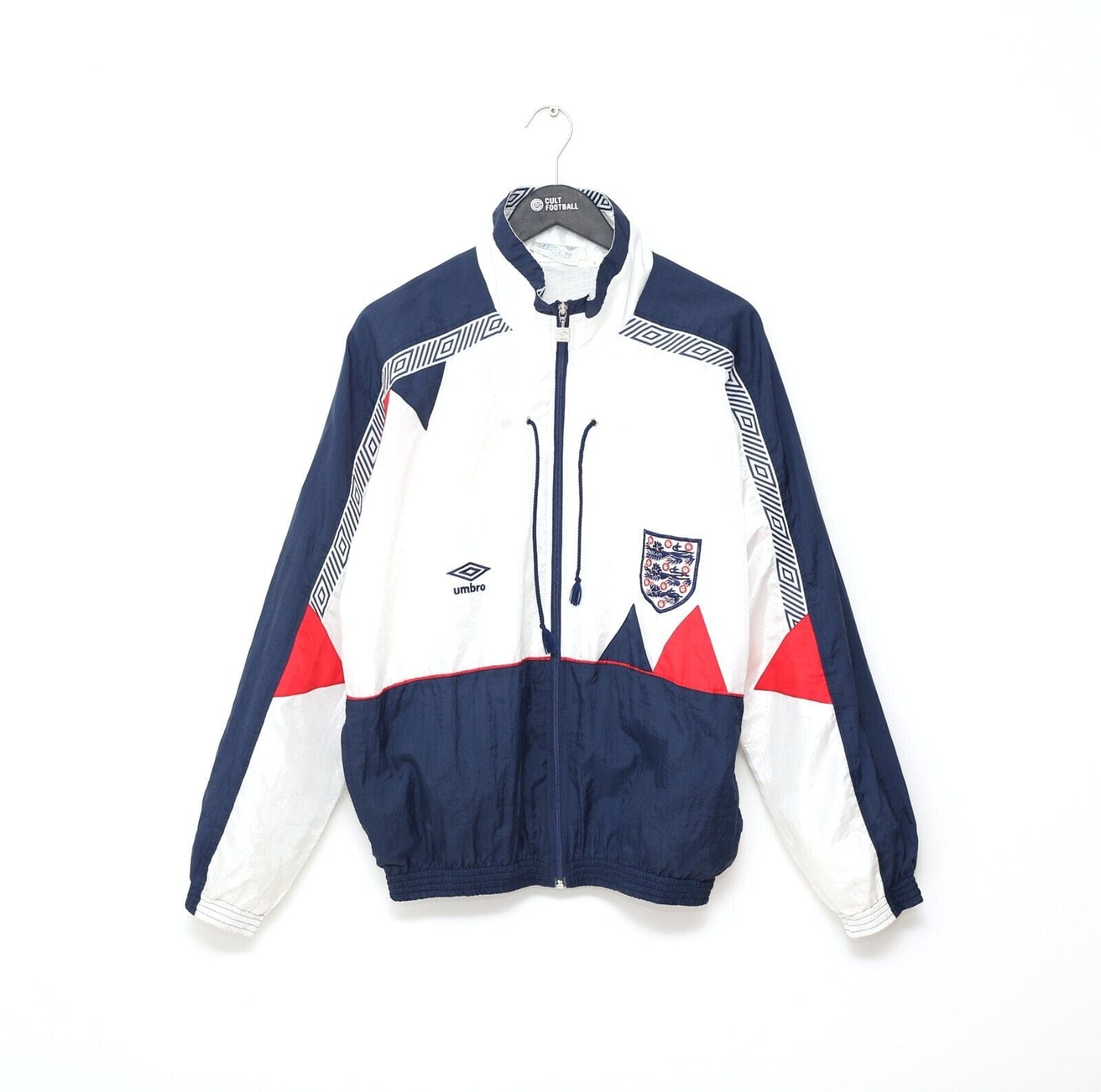 1990/92 ENGLAND Vintage Umbro Football Track Top Shell Jacket (S/M) Italia 90