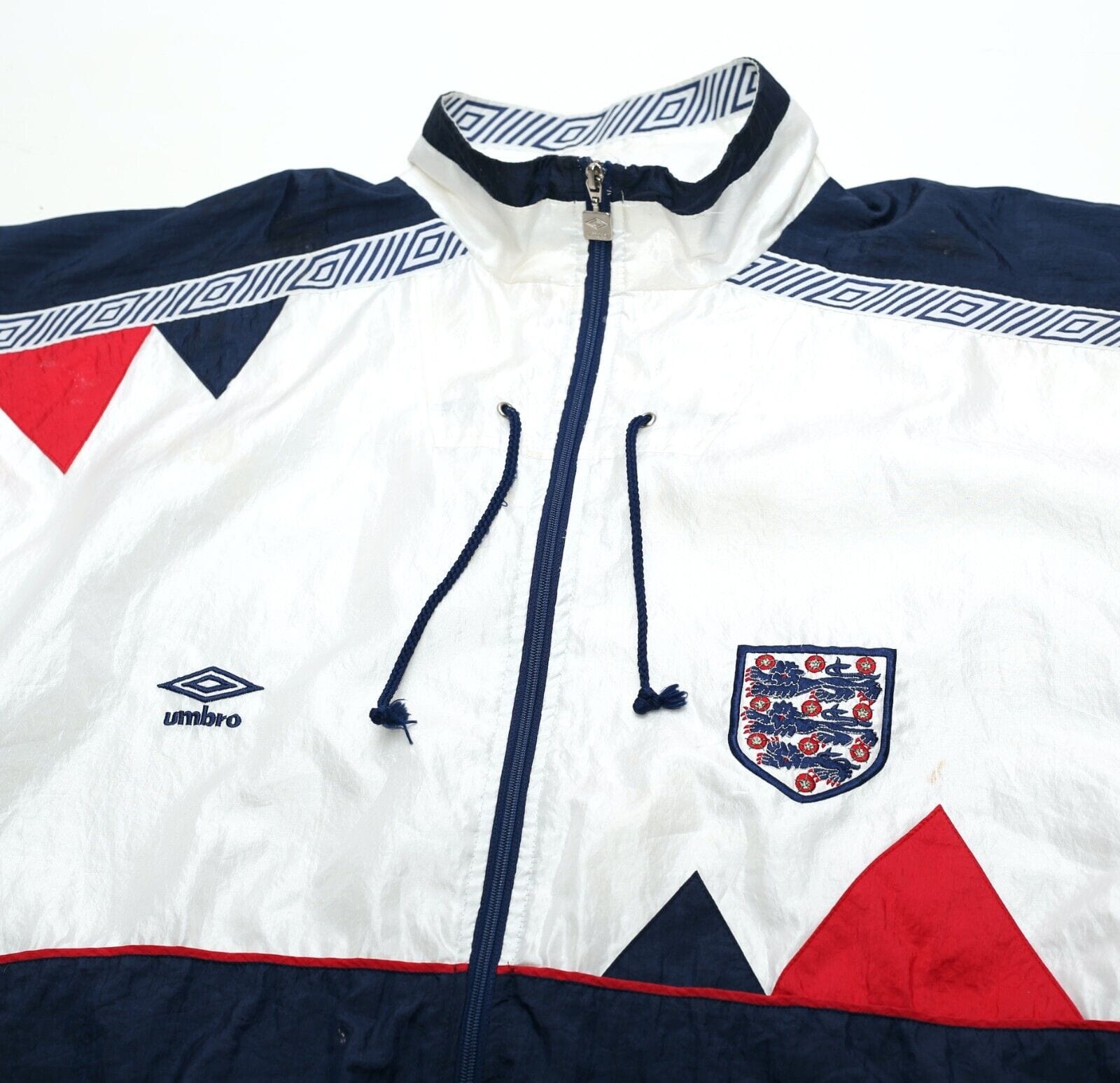 1990/92 England Vintage Umbro Football Track Top Shell Jacket (XL) Ita