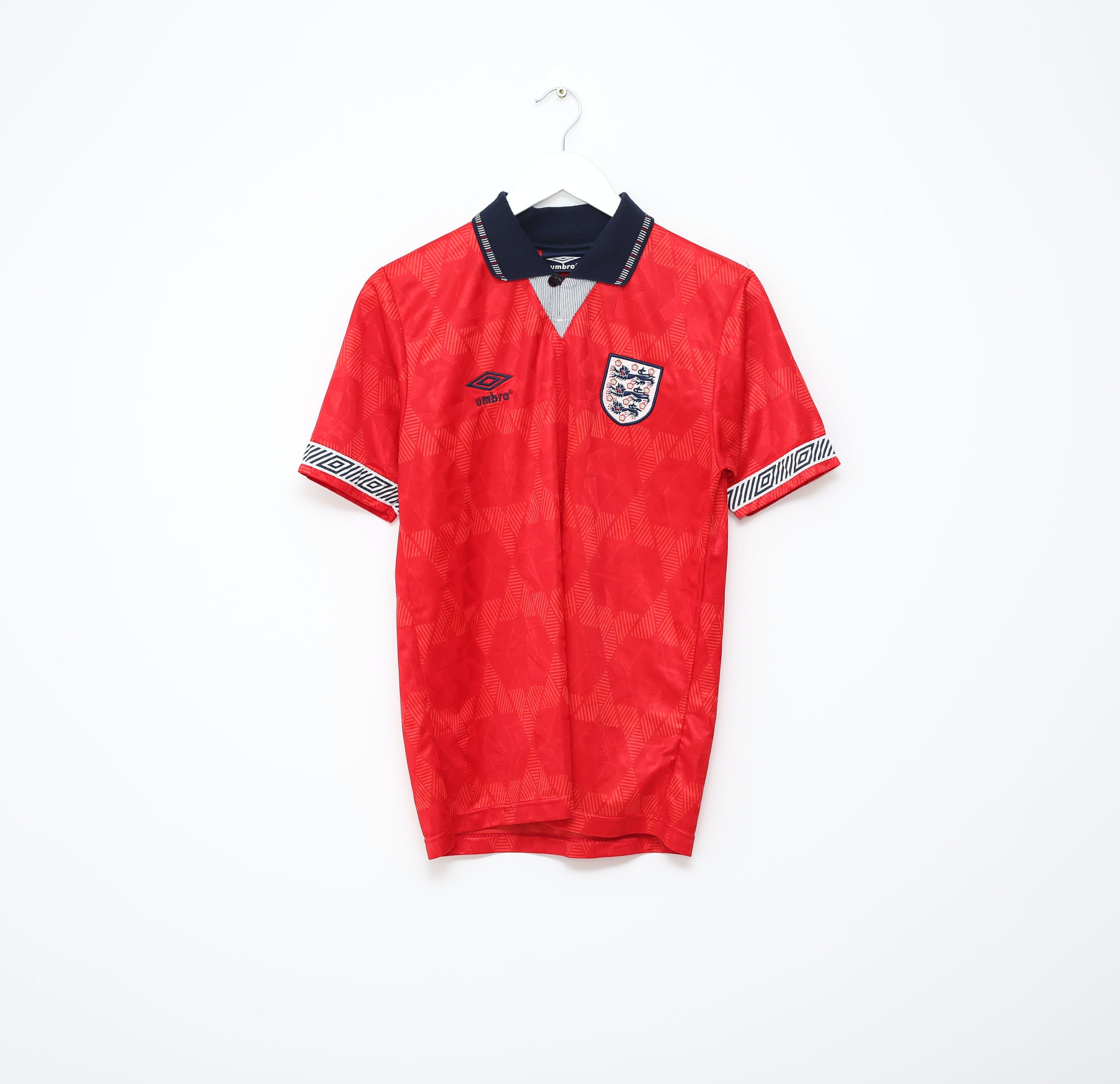 1990/92 GASCOIGNE #19 England Retro Umbro Away Football Shirt (S) Italia 90