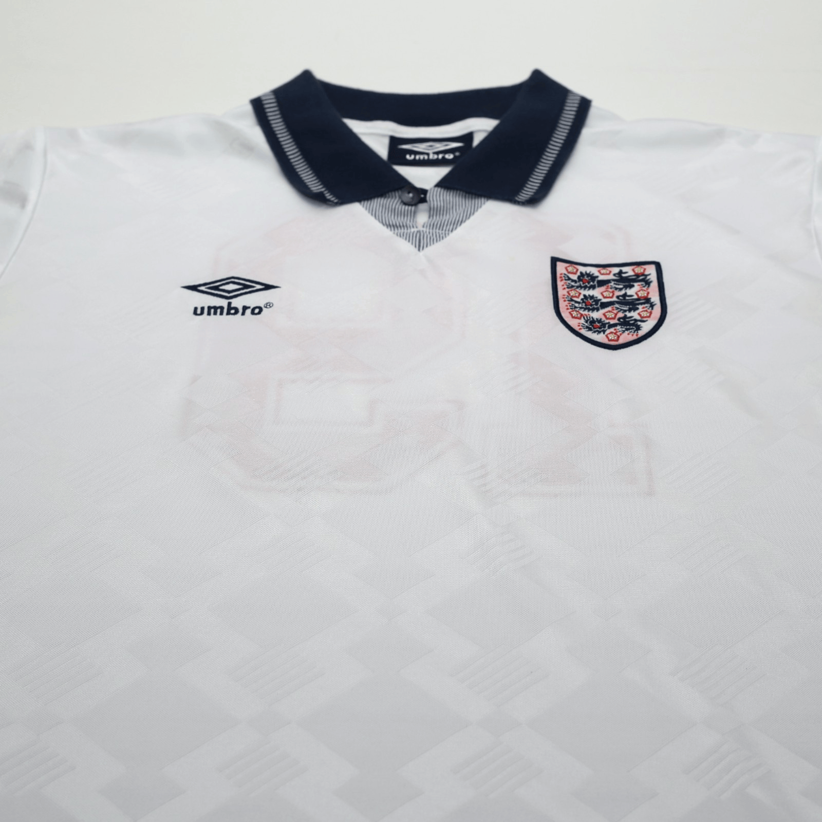 1990/92 Gascoigne #19 England Retro Umbro Home Football Shirt (L) Italia 90